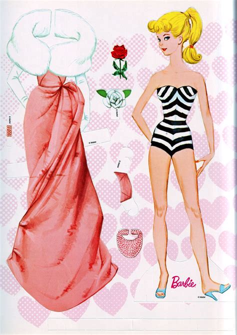 barbie vintage paper dolls|paper barbie doll with dress.